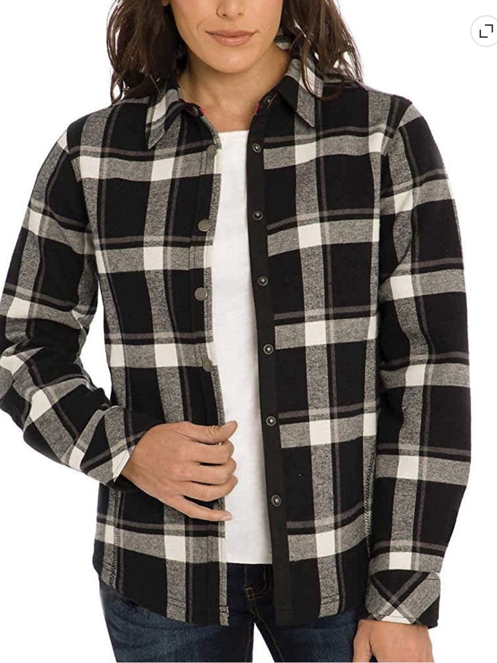 Orvis Fleece Lined Cotton Plaid Flannel Jacket
